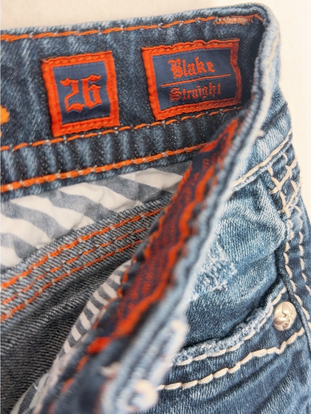 Rock Revival blake Straight Denim jeans size 26 - Picture 11 of 13